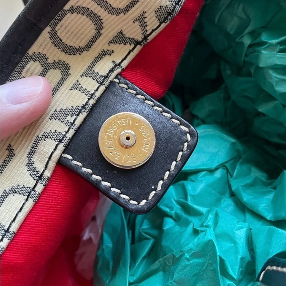 Dooney & Bourke Black and Cream Logo Tote - Picture 10 of 15